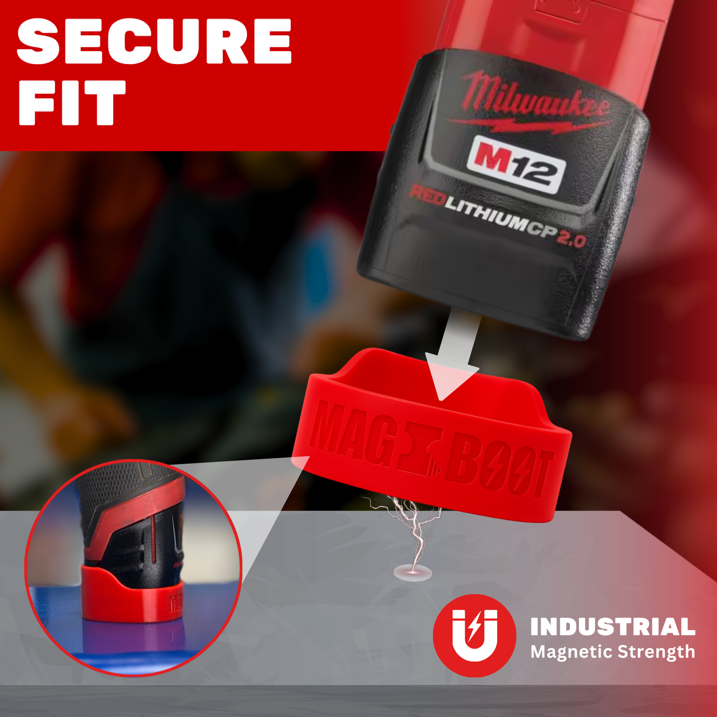 MAG-BOOT Magnetic Battery Cover - Milwaukee M12 CP1.5/2.0/3.0