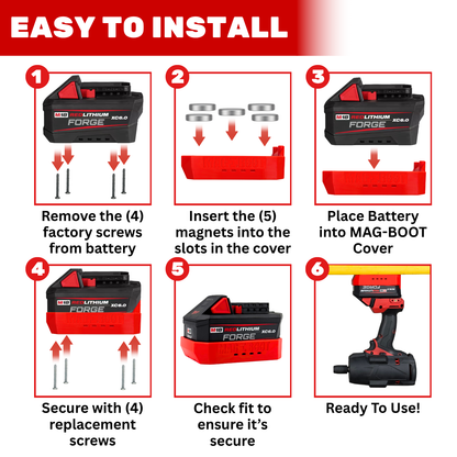 MAG-BOOT Magnetic Battery Cover - Milwaukee M18 FORGE XC6.0