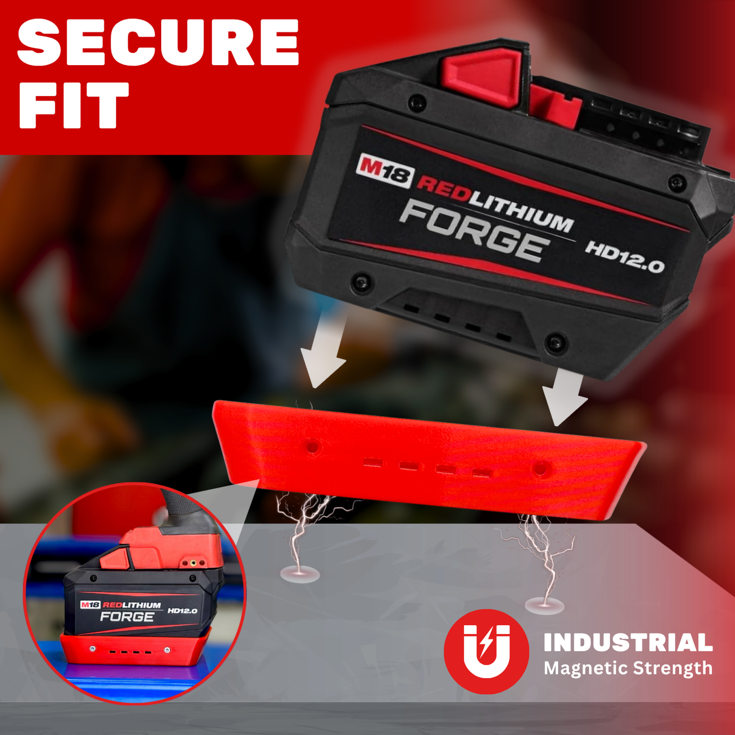 MAG-BOOT Magnetic Battery Cover - Milwaukee M18 FORGE HD12.0