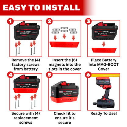 MAG-BOOT Magnetic Battery Cover - Milwaukee M18 FORGE HD12.0
