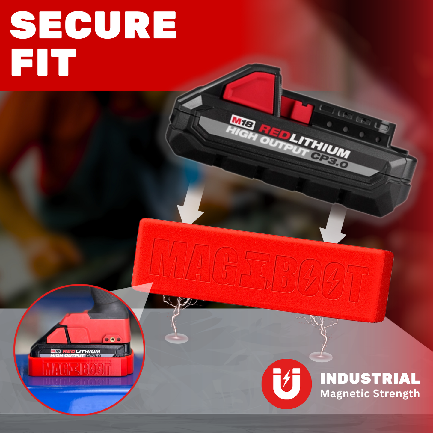 MAG-BOOT Magnetic Battery Cover - Milwaukee M18 High Output CP3.0