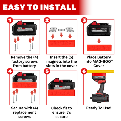MAG-BOOT Magnetic Battery Cover - Milwaukee M18 High Output XC6.0/8.0